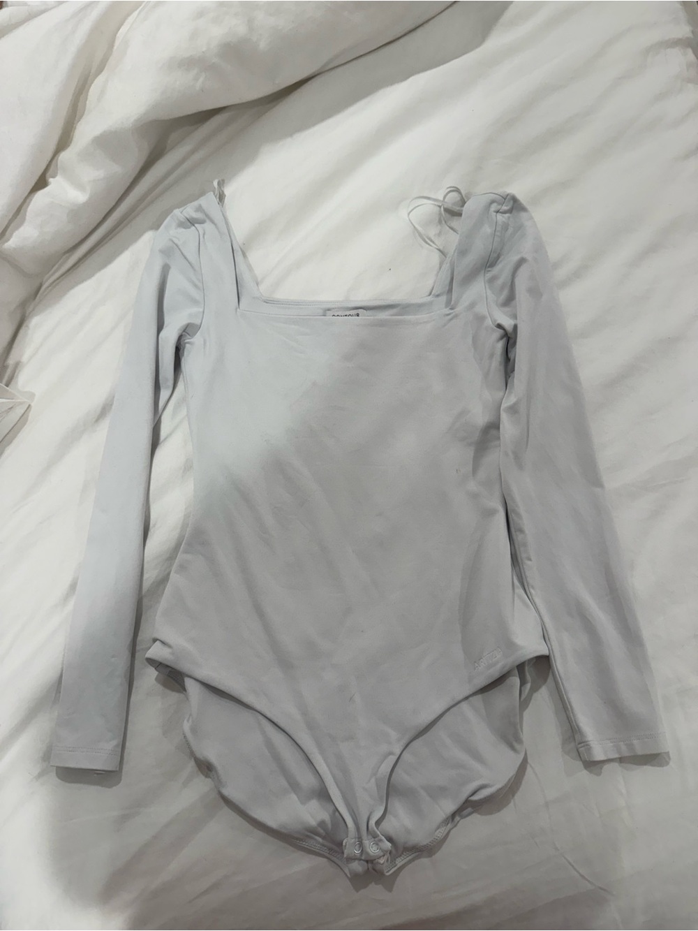 Kids Long-Sleeve One-Piece Bodysuit in Light Gray